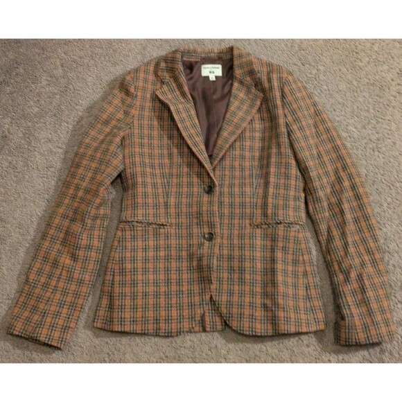 Uniqlo x Ines De La Fressange Wool Blend Plaid Blazer Jacket Women's Small - Picture 1 of 8